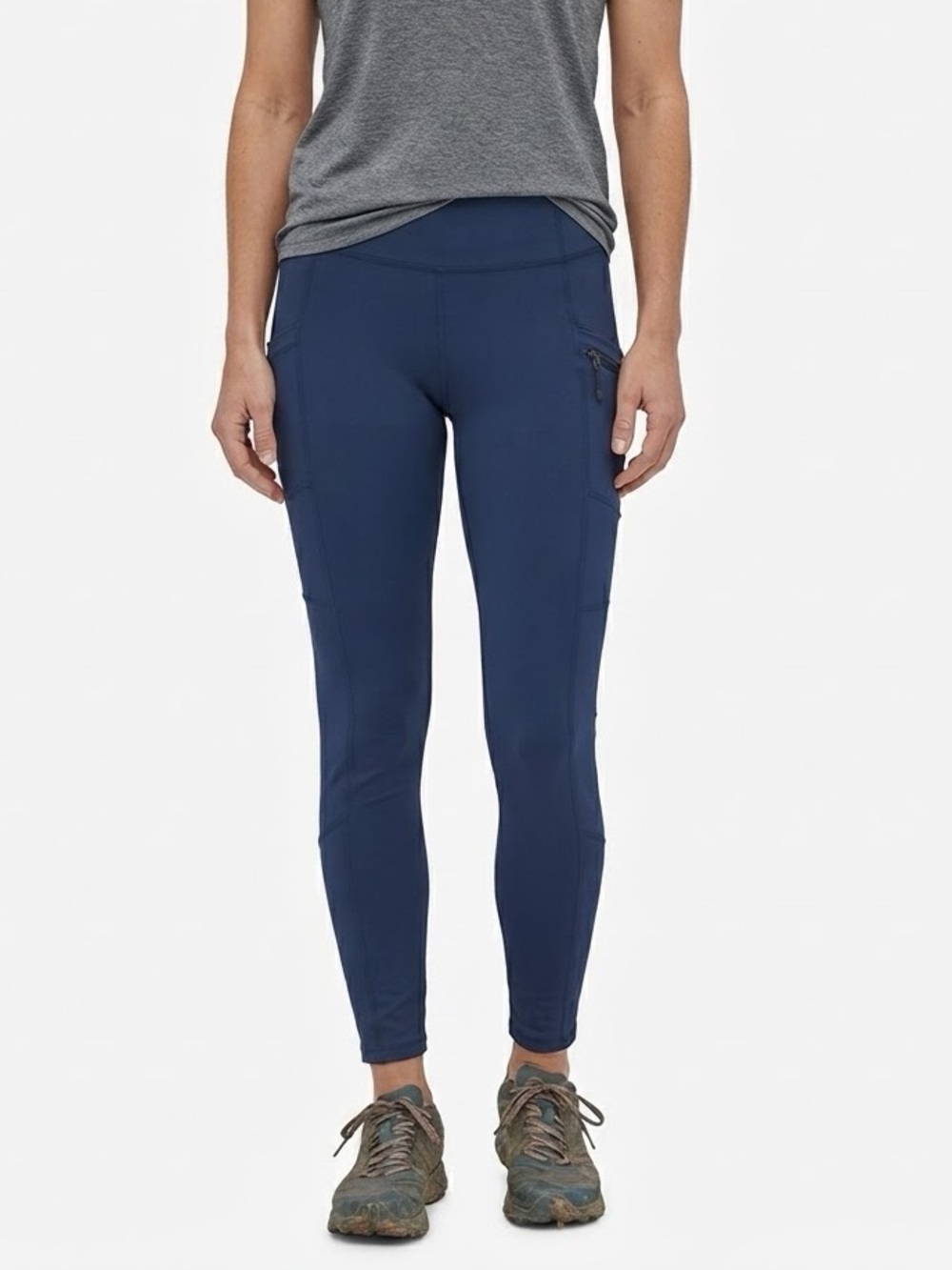 Patagonia Pack Out Tights XL Smolder Blue Side Zip Pockets Leggings 28” Inseam